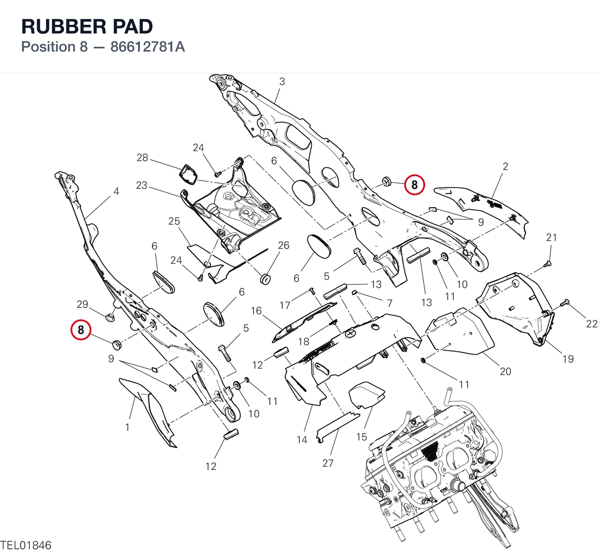 RUBBER PAD 86612781A diagram position