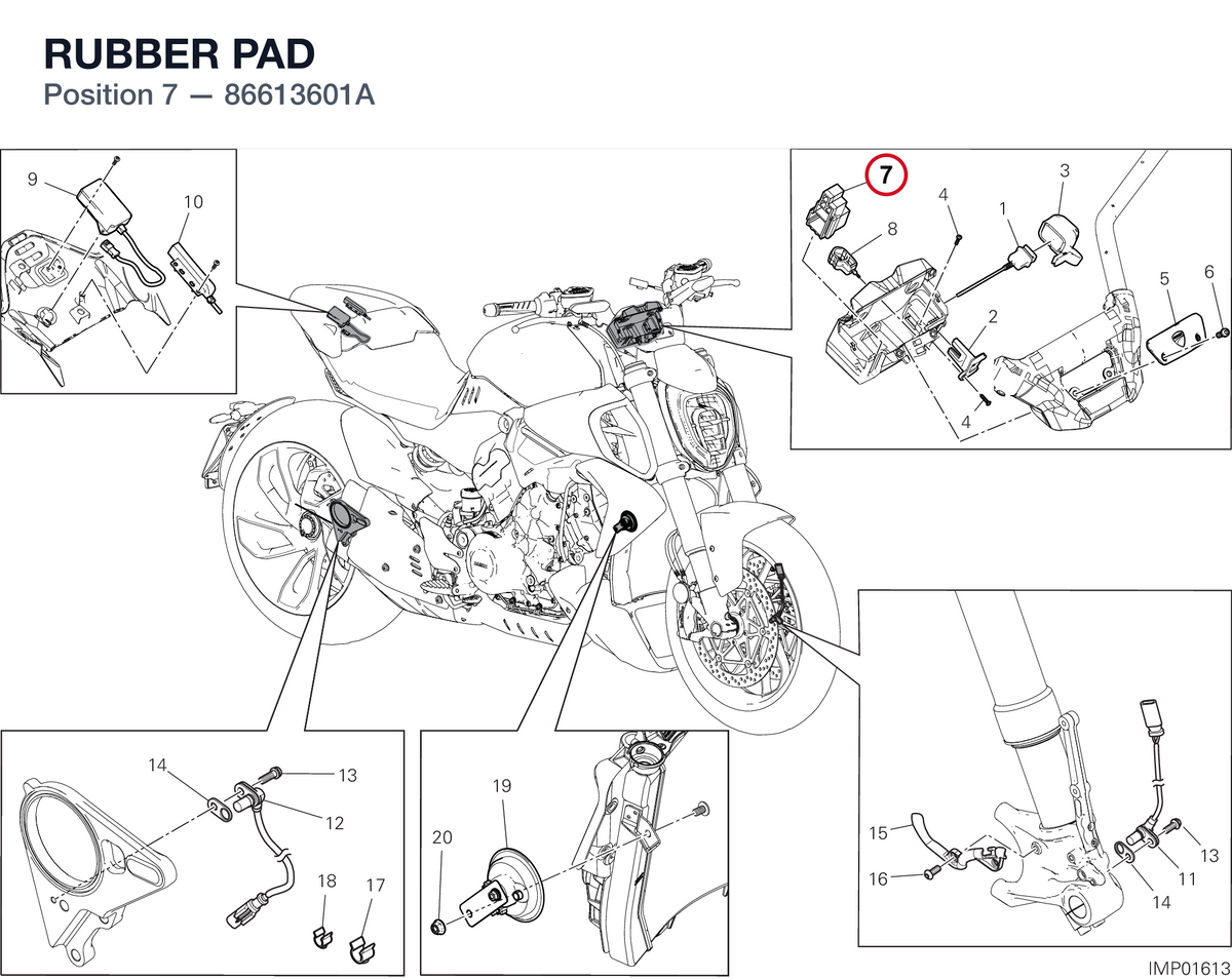 RUBBER PAD 86613601A diagram position