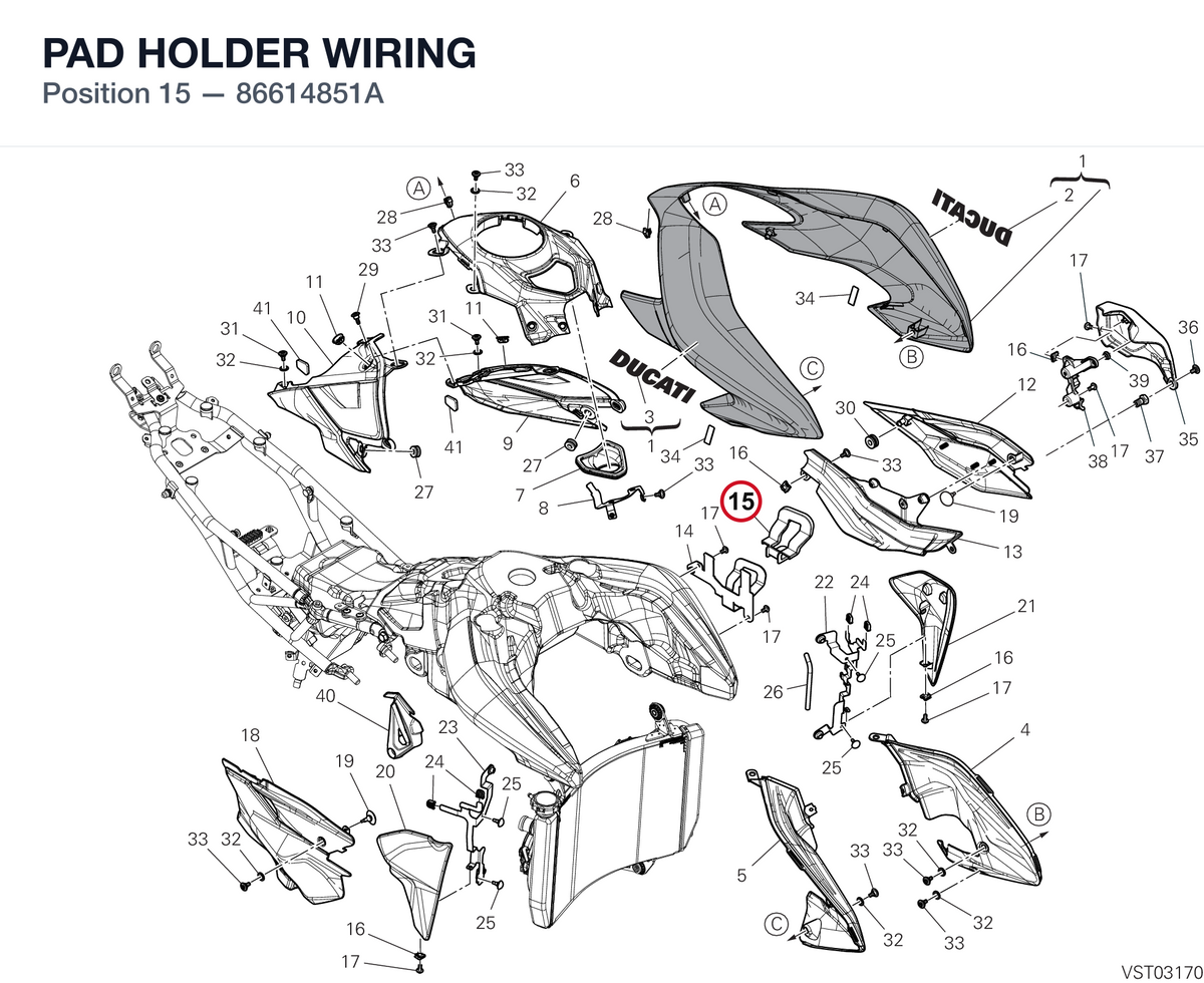 PAD HOLDER WIRING 86614851A diagram position