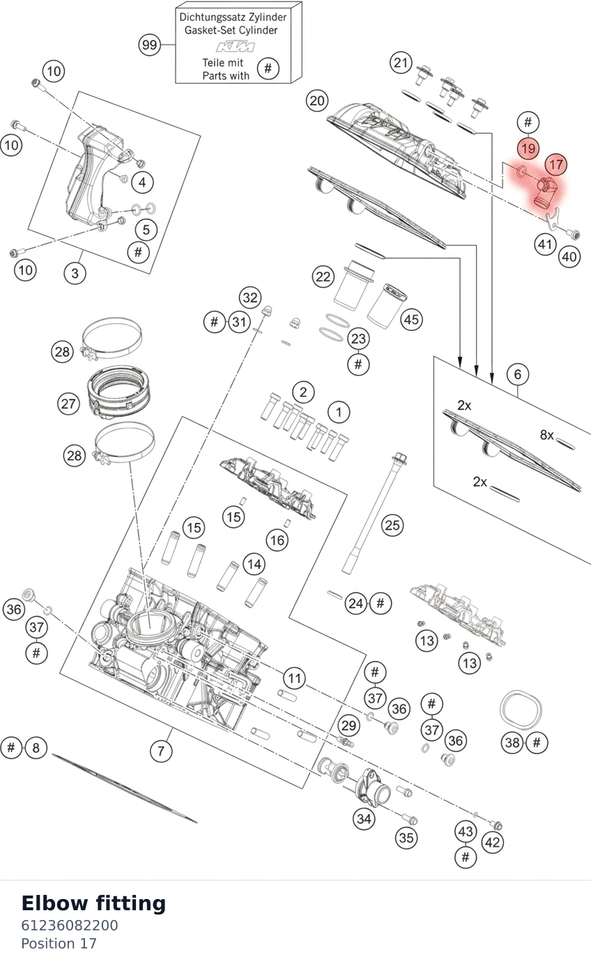 Diagram preview: Elbow fitting (61236082200)