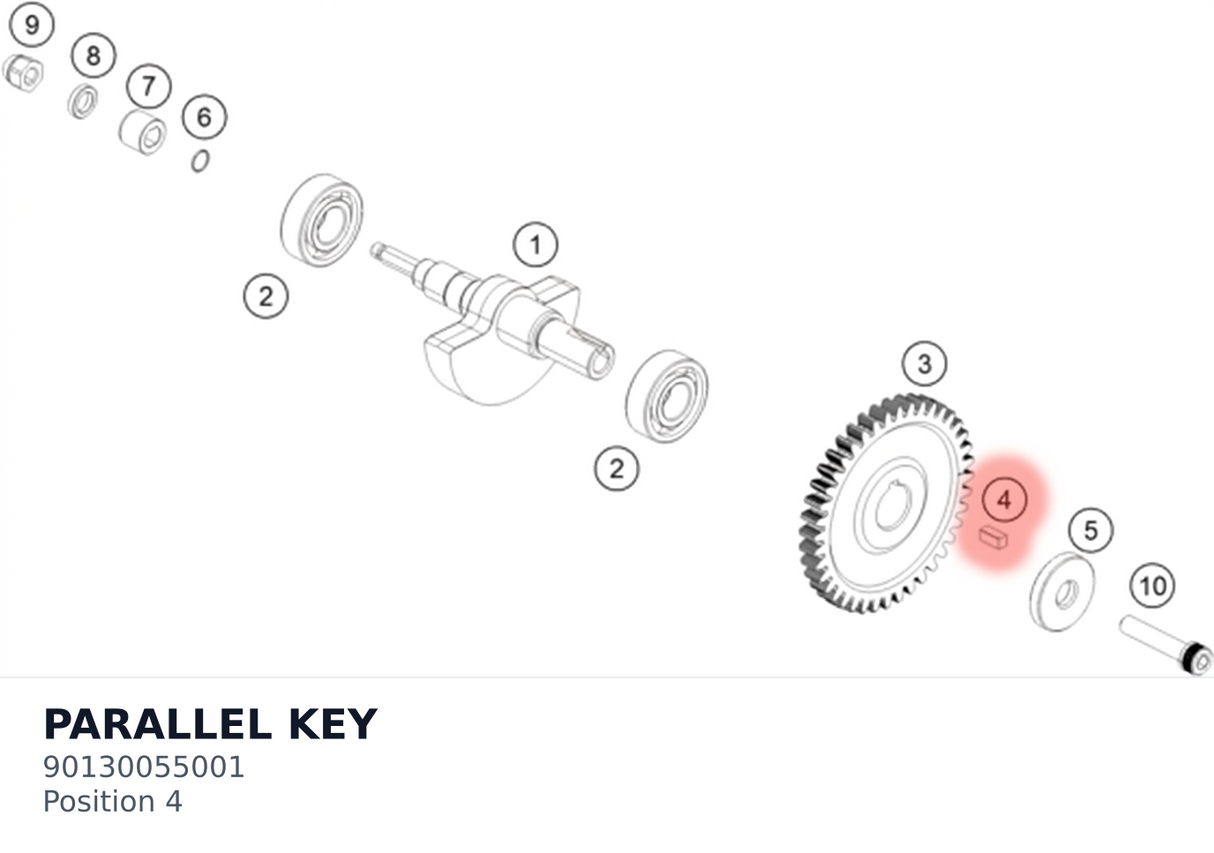 Diagram preview: PARALLEL KEY (90130055001)