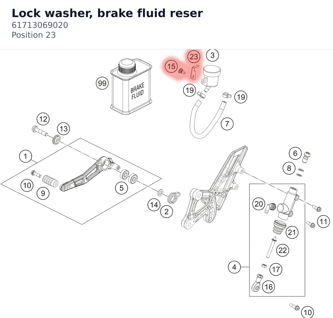 Diagram preview: Lock washer, brake fluid reser (61713069020)