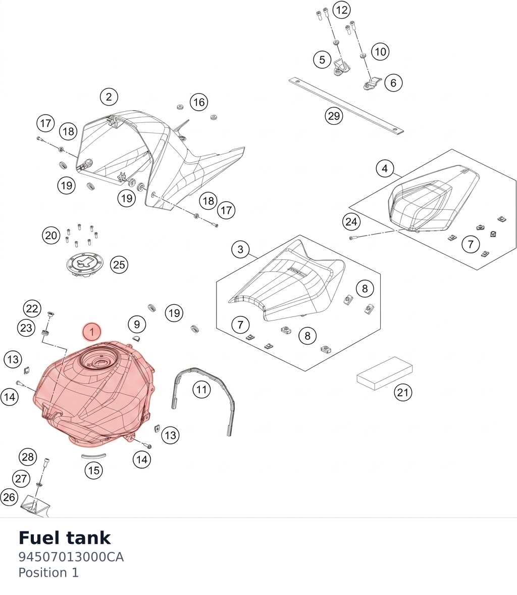 Diagram preview: Fuel tank (94507013000CA)