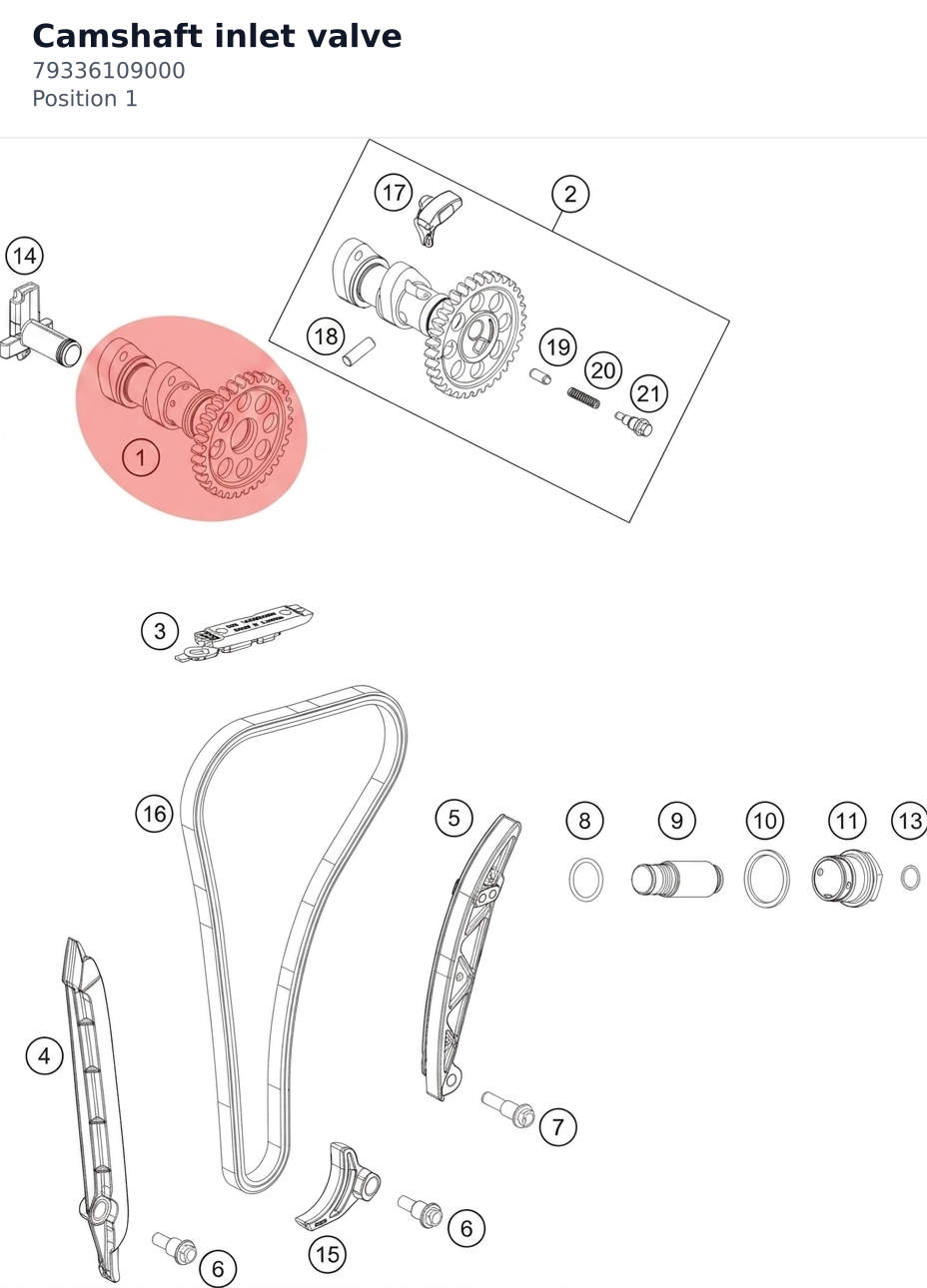 Diagram preview: Camshaft inlet valve (79336109000)