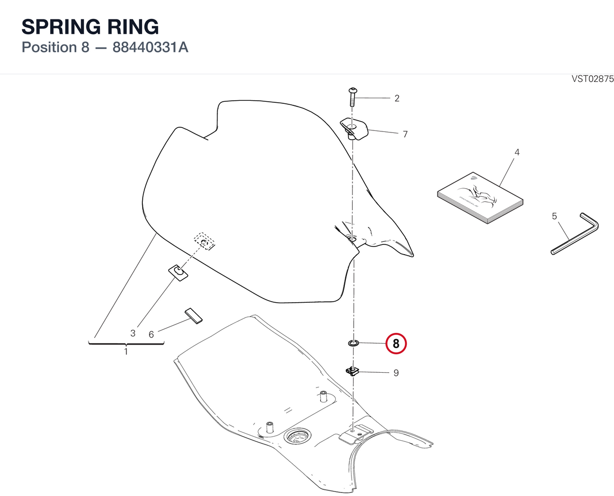 SPRING RING 88440331A diagram position