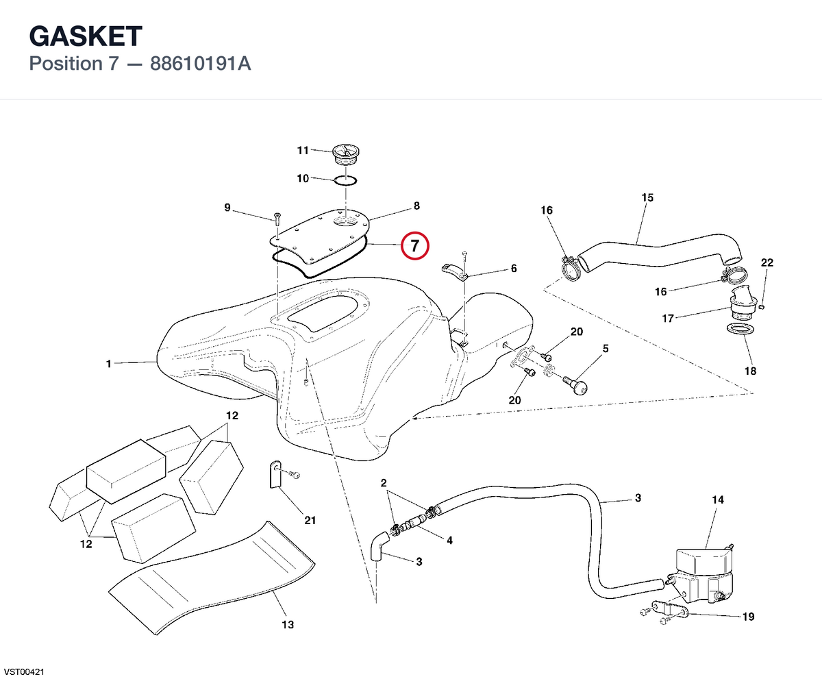 GASKET 88610191A diagram position