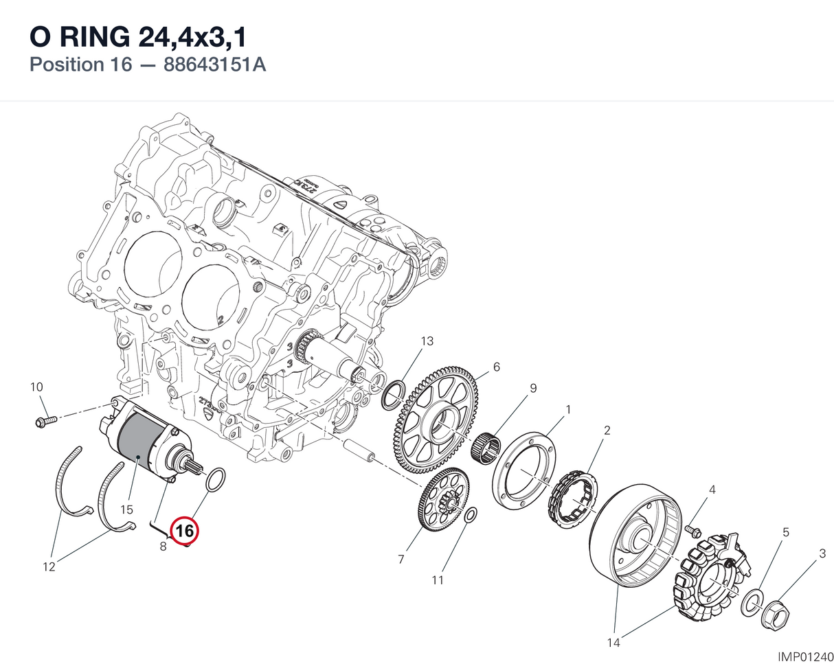 O RING 24,4x3,1 88643151A diagram position