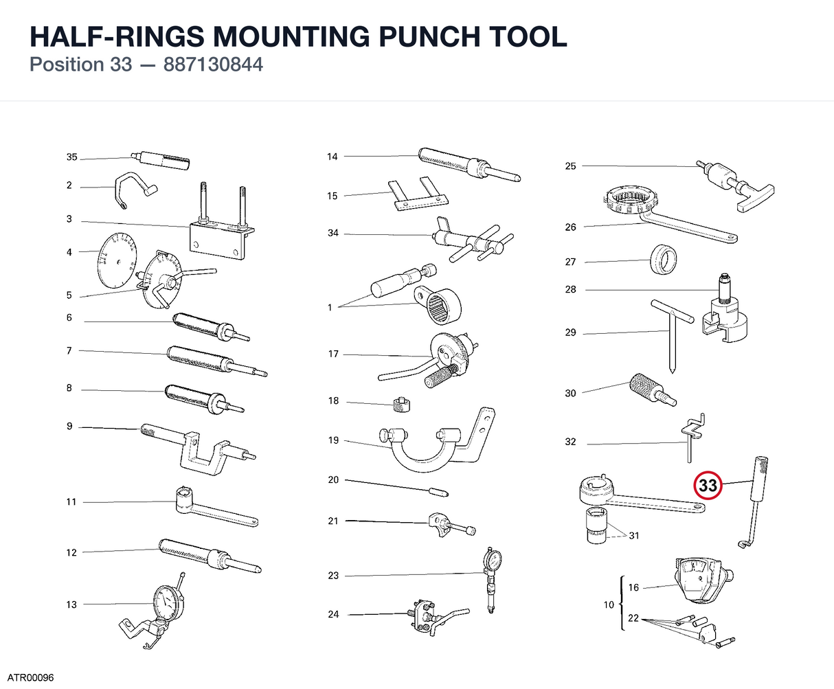 HALF-RINGS MOUNTING PUNCH TOOL