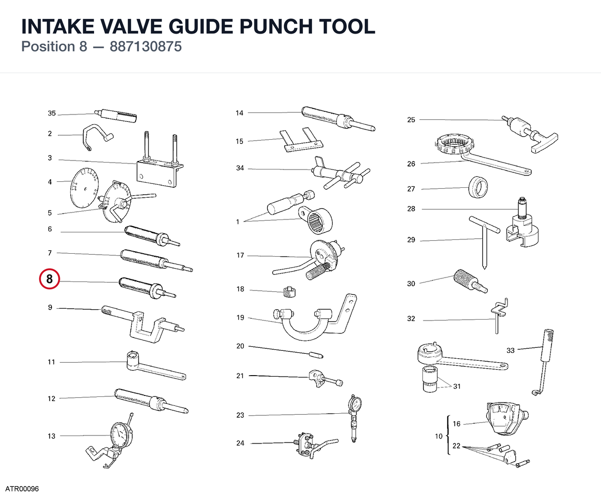 INTAKE VALVE GUIDE PUNCH TOOL