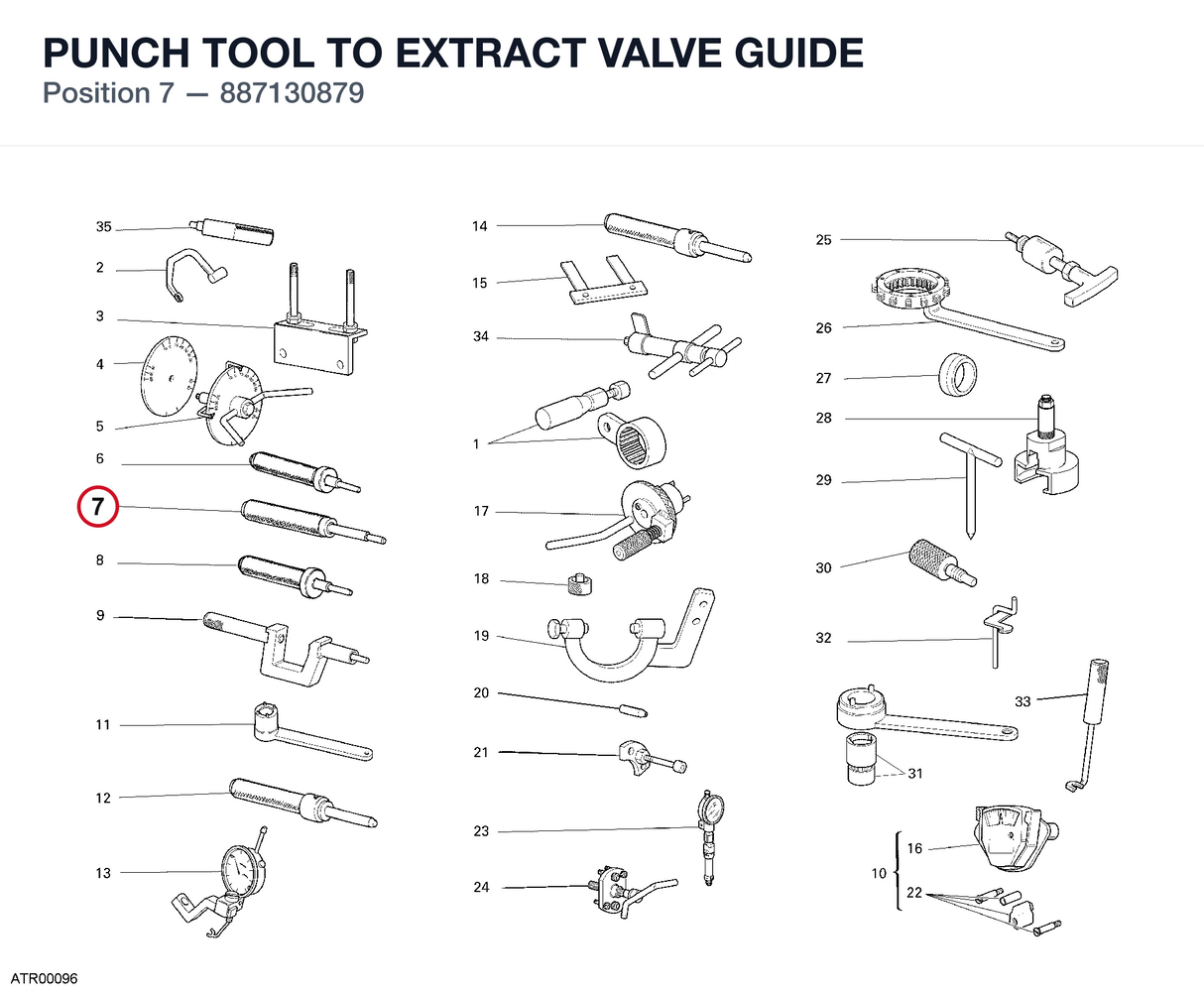 PUNCH TOOL TO EXTRACT VALVE GUIDE