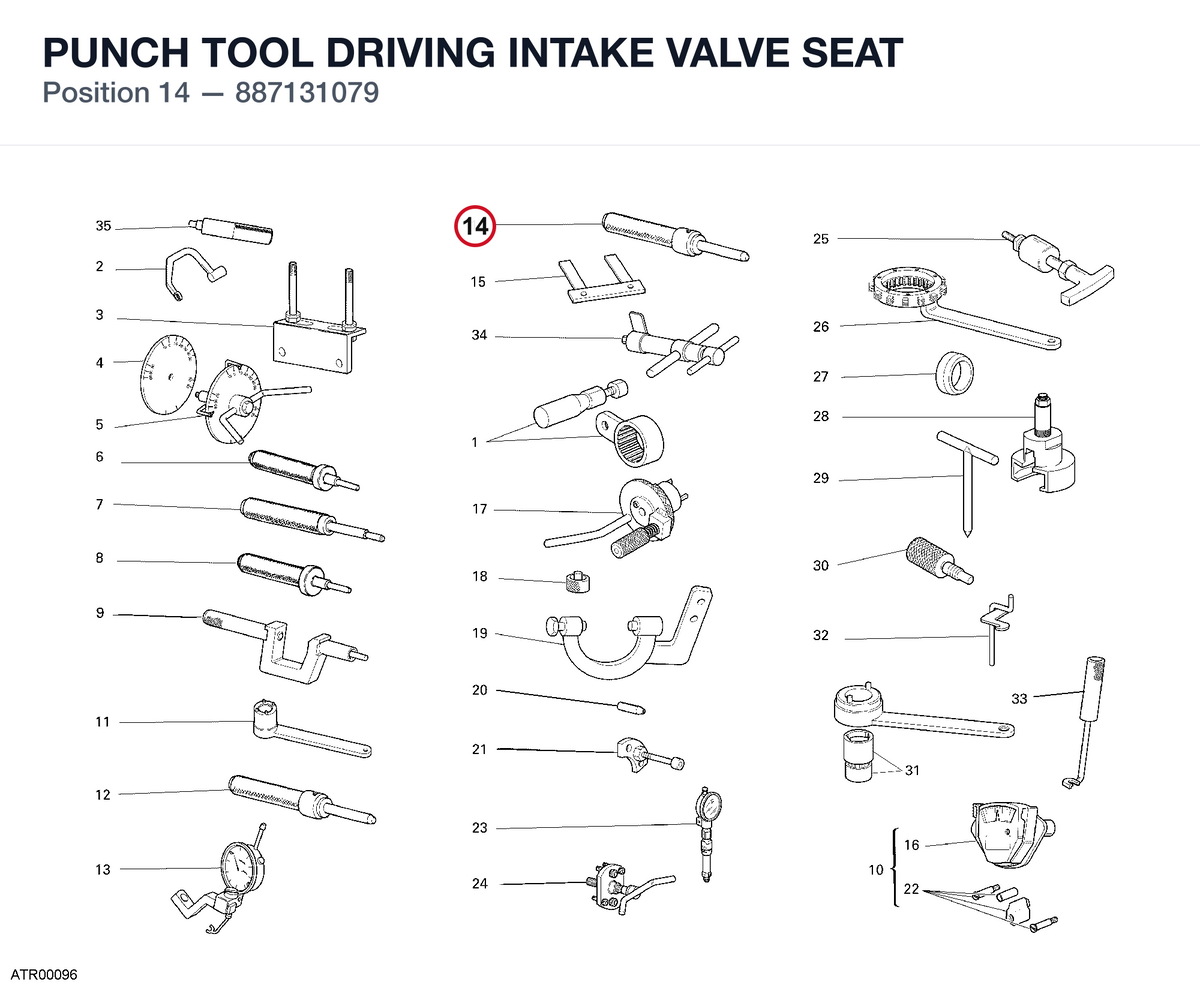 PUNCH TOOL DRIVING INTAKE VALVE SEAT