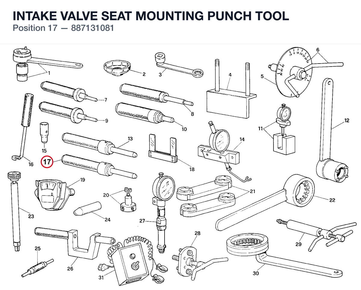 INTAKE VALVE SEAT MOUNTING PUNCH TOOL
