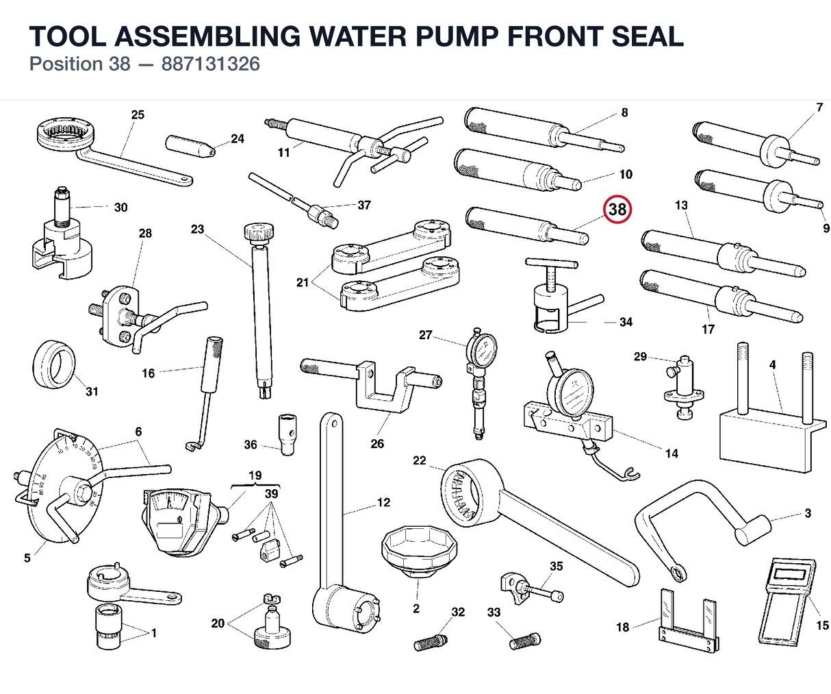 TOOL ASSEMBLING WATER PUMP FRONT SEAL