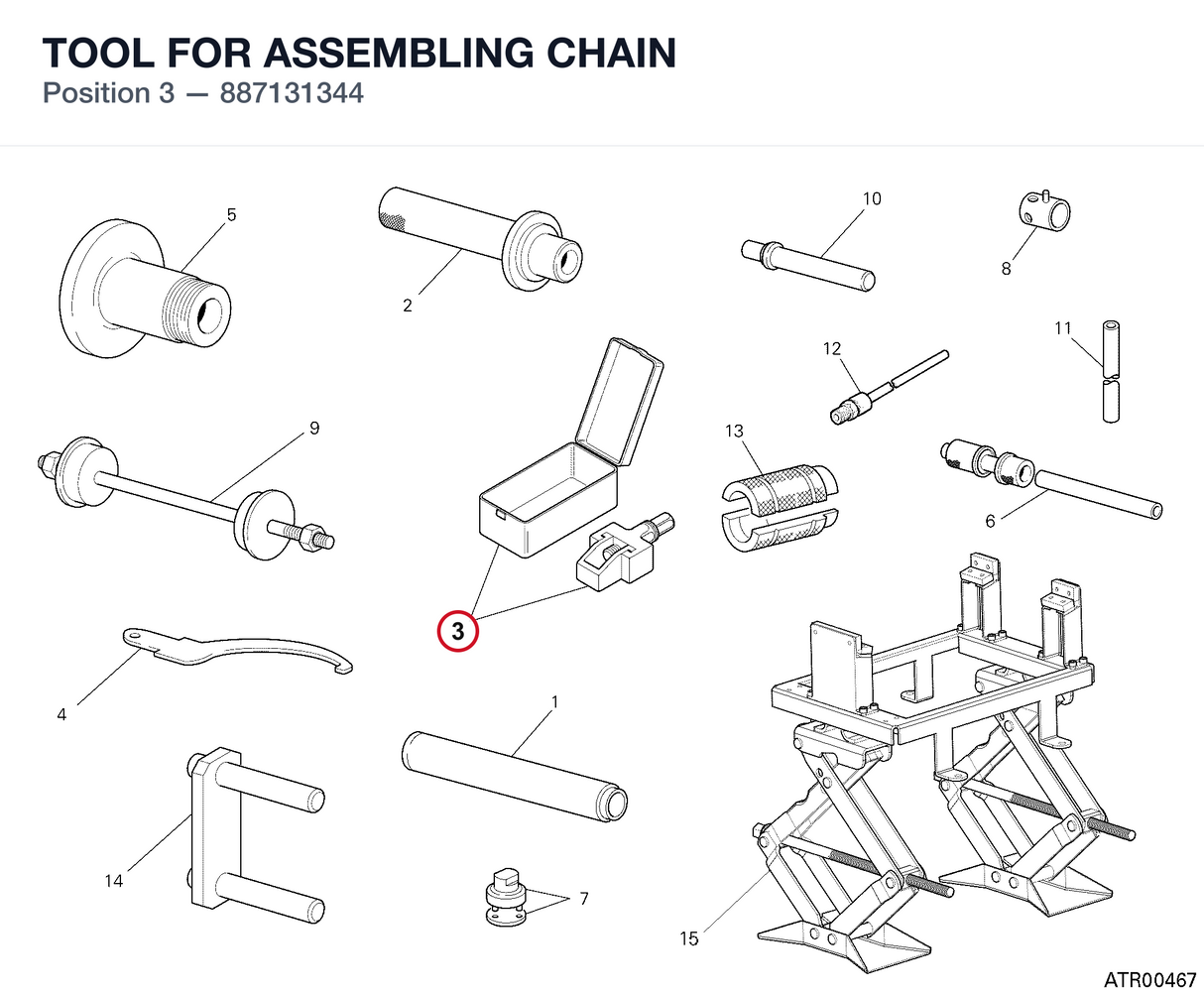 TOOL FOR ASSEMBLING CHAIN