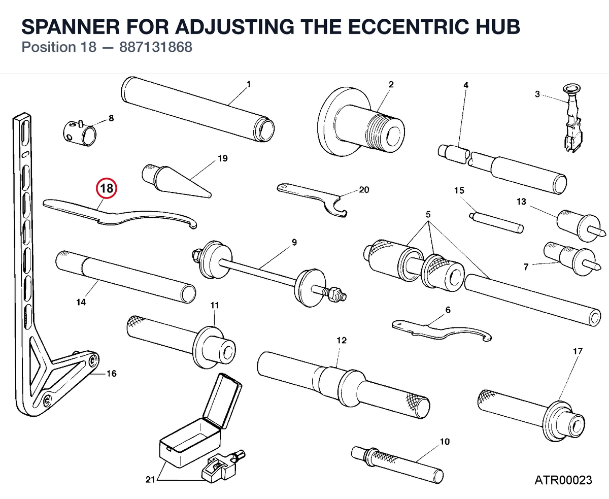 SPANNER FOR ADJUSTING THE ECCENTRIC HUB