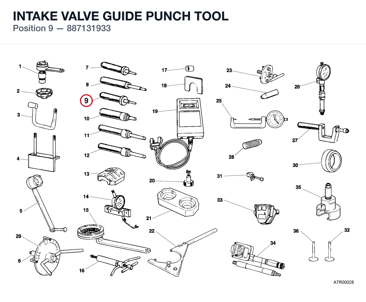 INTAKE VALVE GUIDE PUNCH TOOL