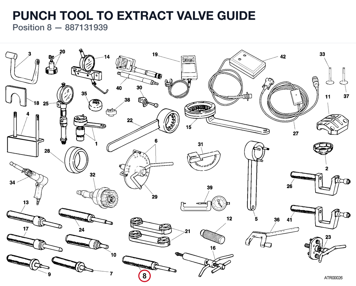 PUNCH TOOL TO EXTRACT VALVE GUIDE