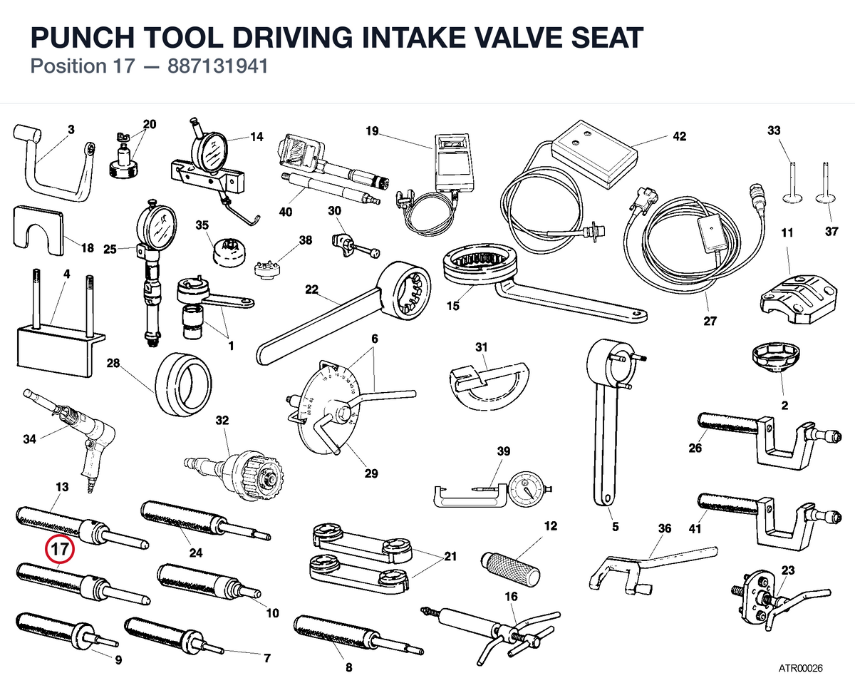 PUNCH TOOL DRIVING INTAKE VALVE SEAT