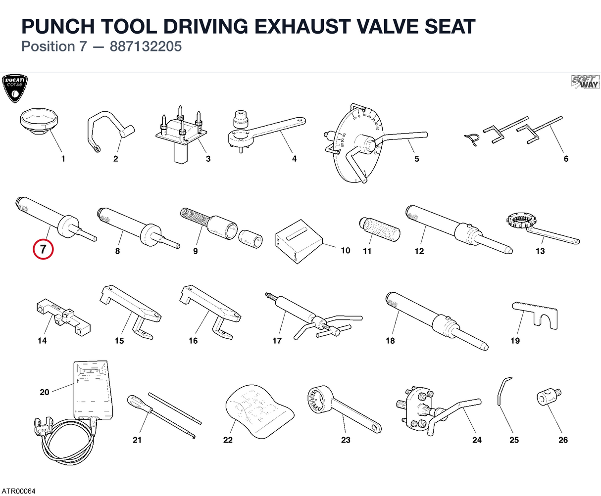 PUNCH TOOL DRIVING EXHAUST VALVE SEAT
