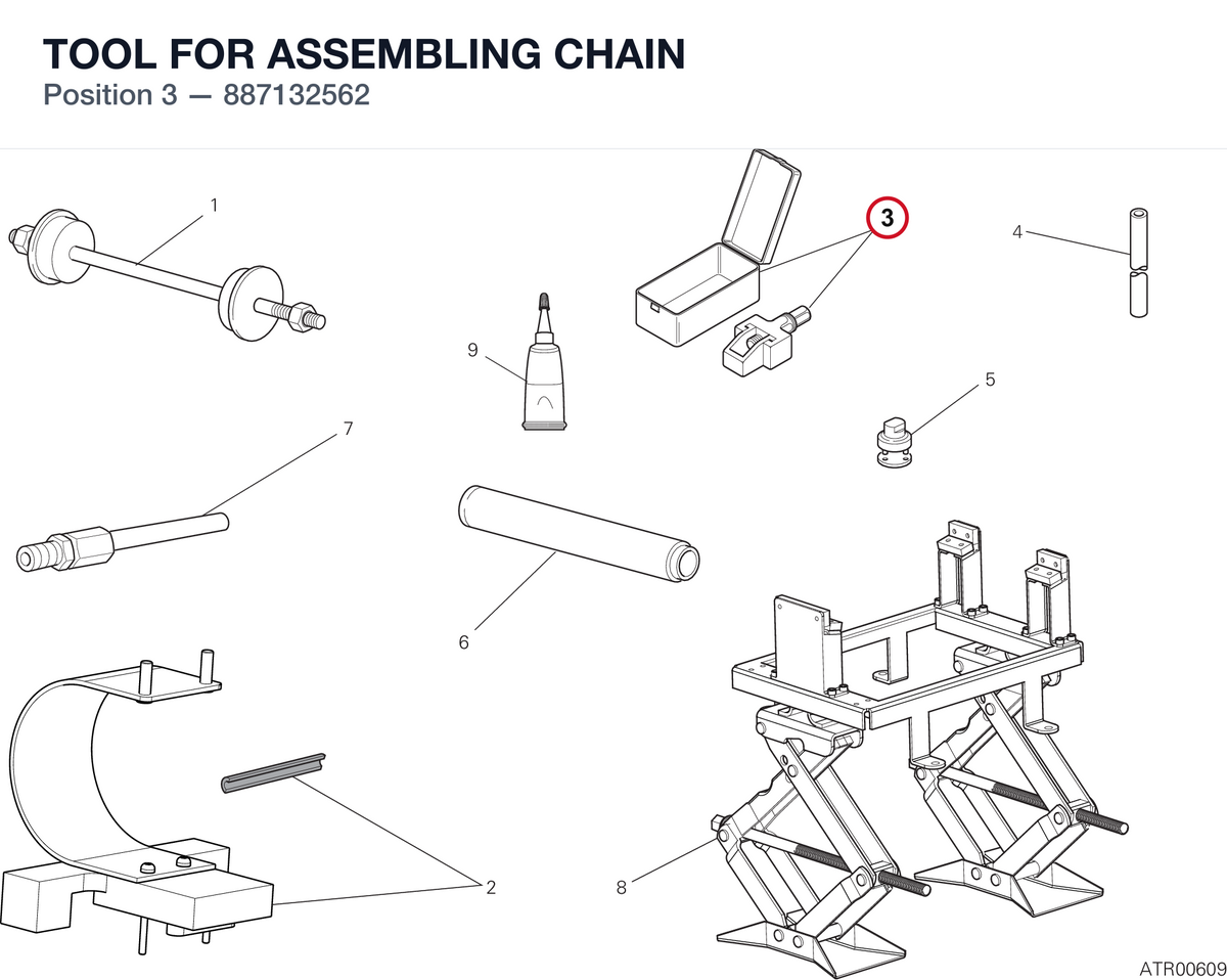 TOOL FOR ASSEMBLING CHAIN