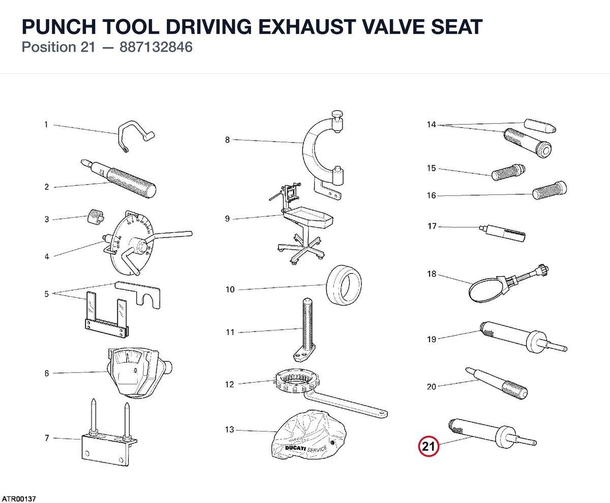 PUNCH TOOL DRIVING EXHAUST VALVE SEAT