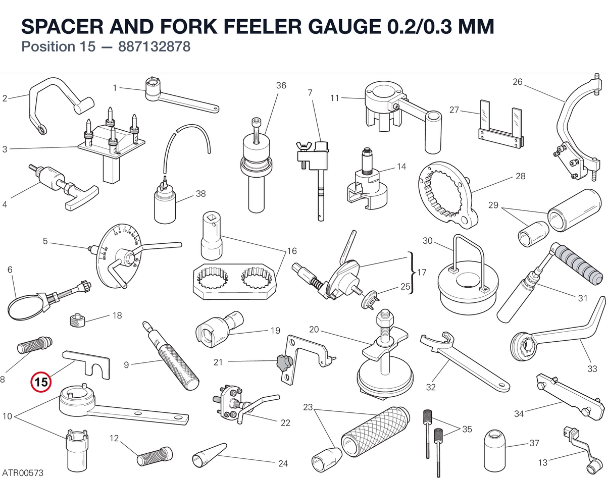 SPACER AND FORK FEELER GAUGE 0.2/0.3 MM
