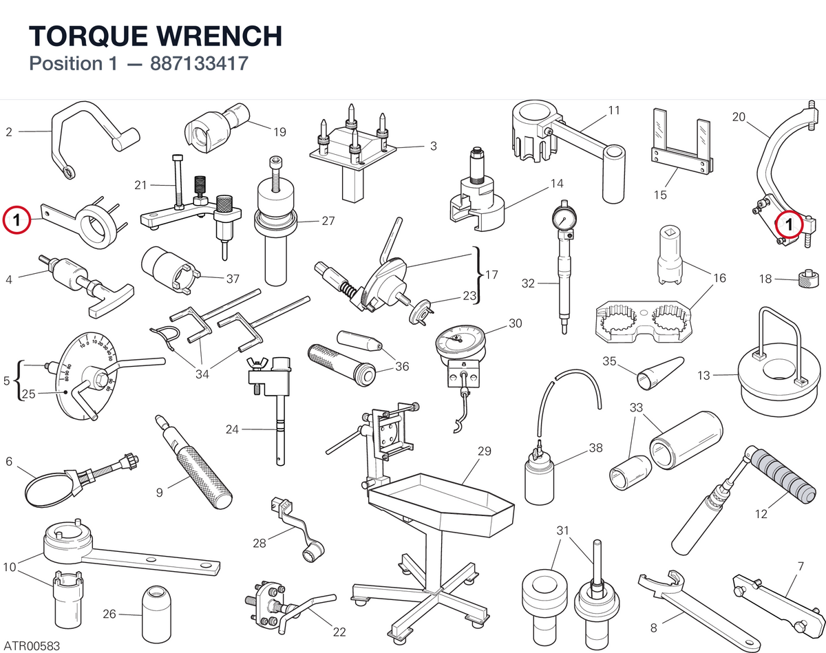 TORQUE WRENCH 887133417 diagram position