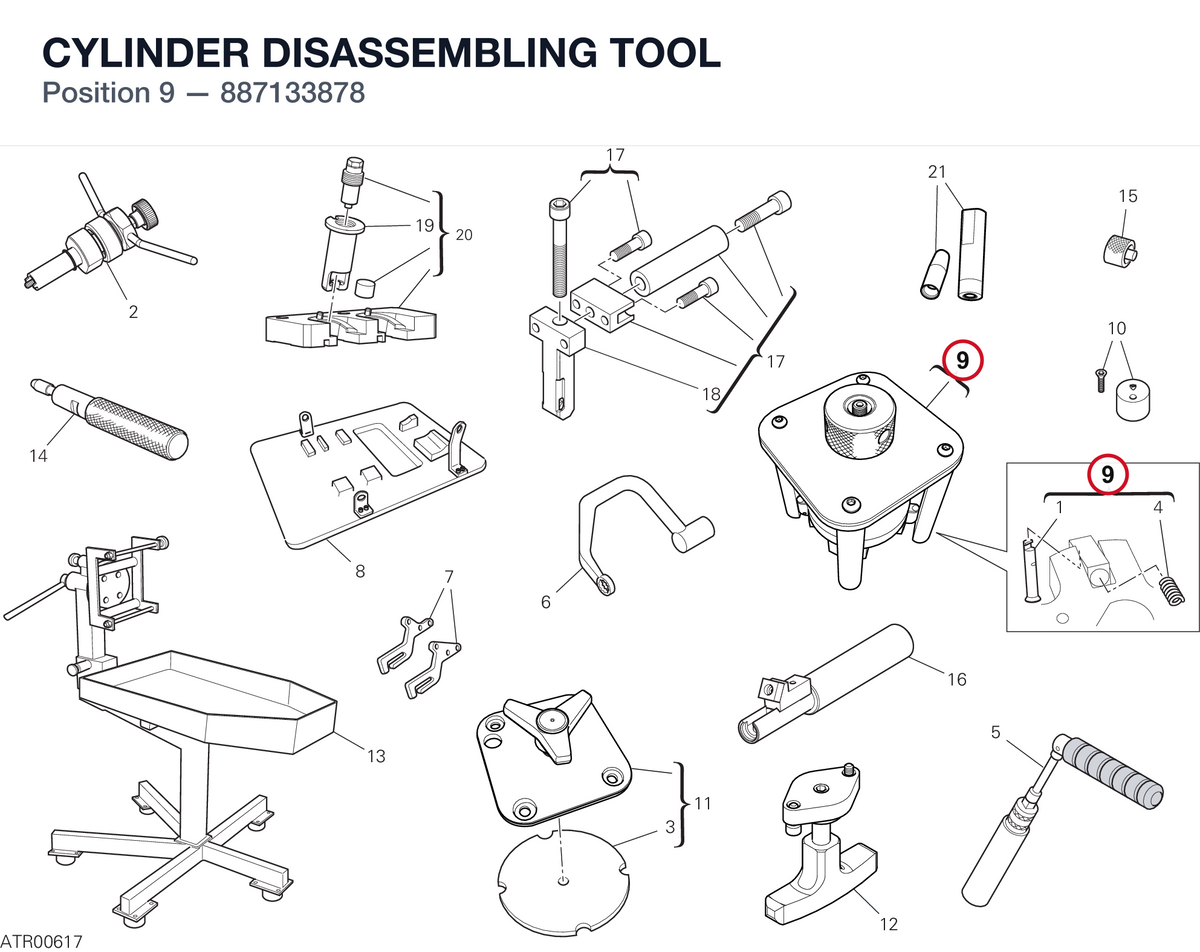 CYLINDER DISASSEMBLING TOOL 887133878 diagram position