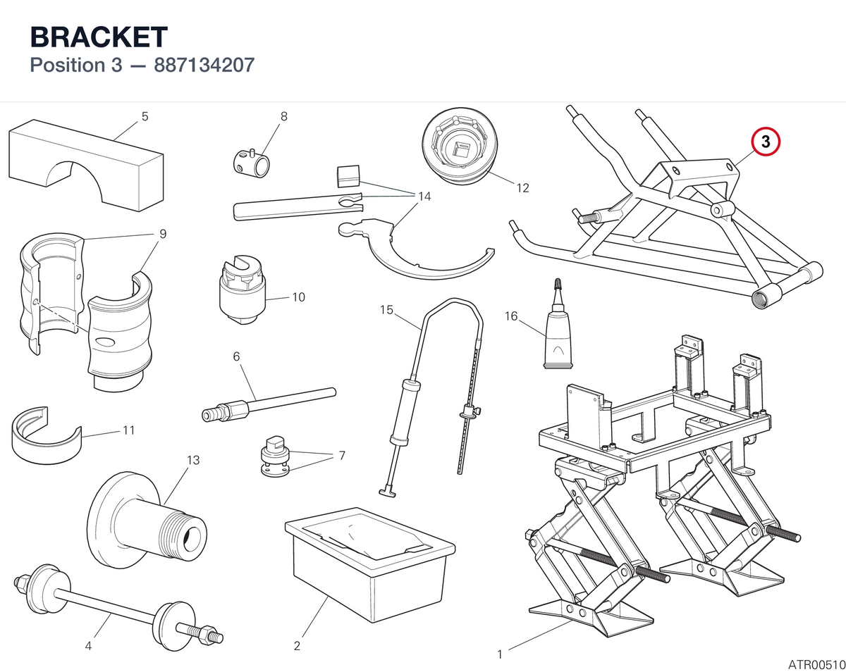 BRACKET 887134207 diagram position