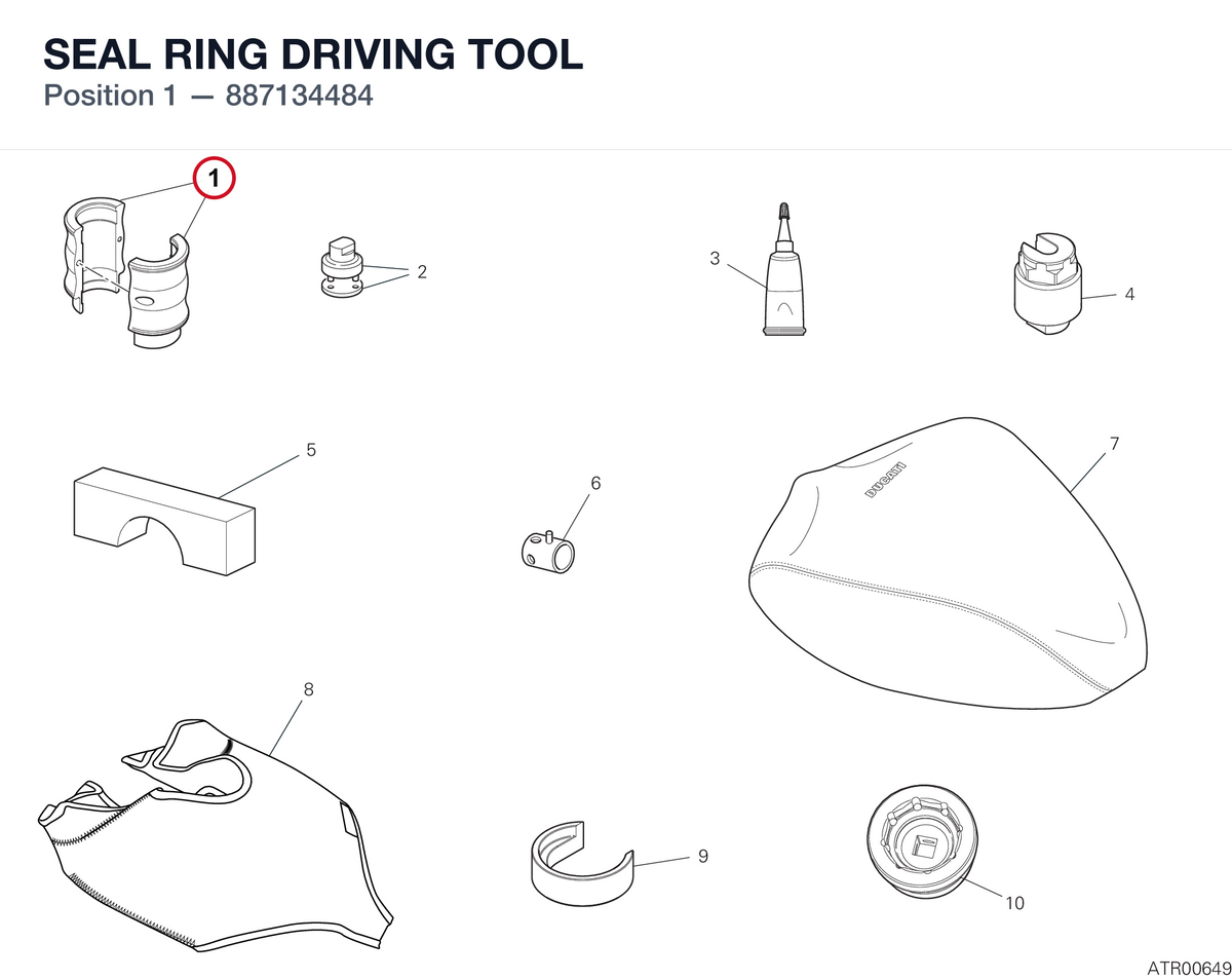 SEAL RING DRIVING TOOL 887134484 diagram position