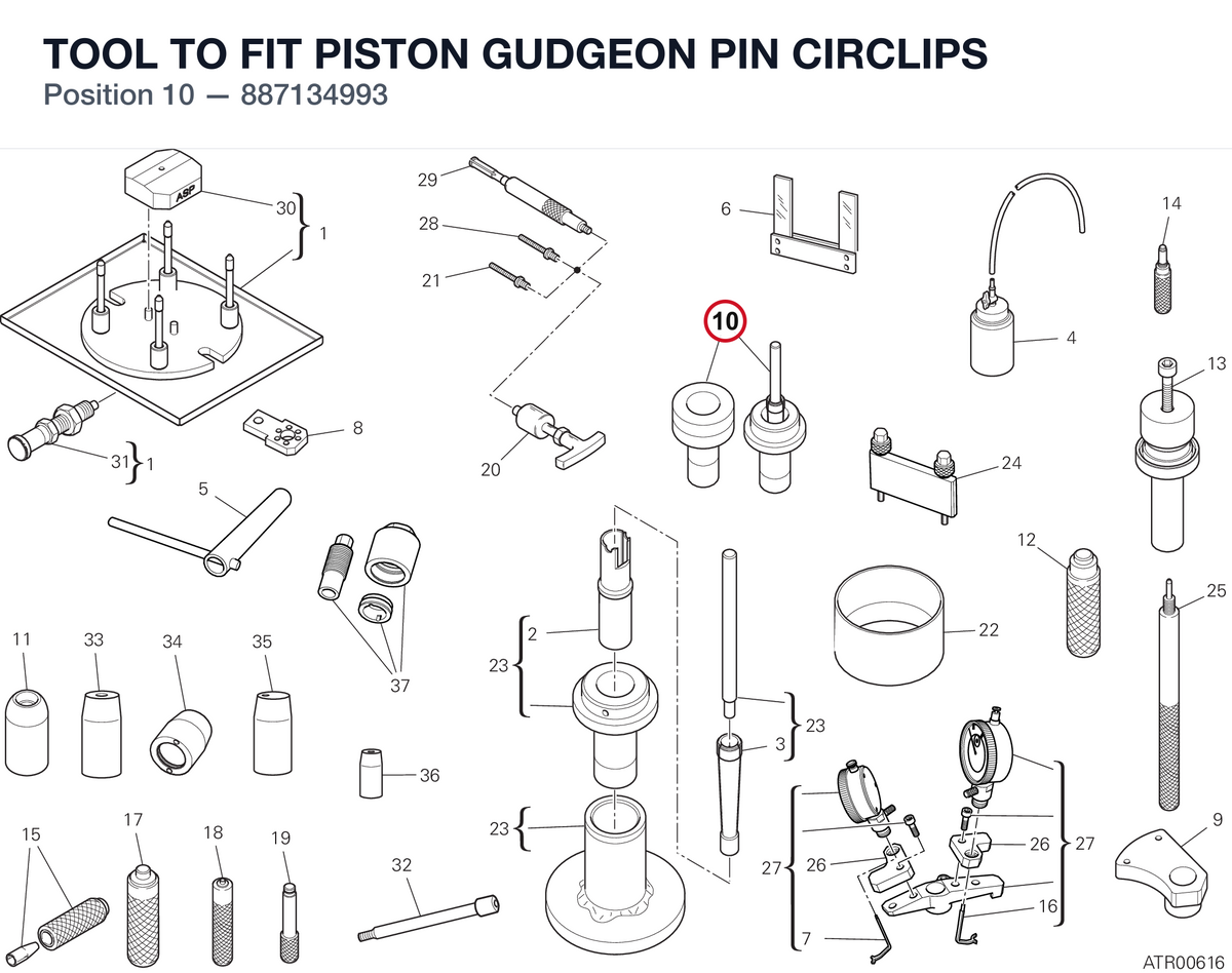 TOOL TO FIT PISTON GUDGEON PIN CIRCLIPS 887134993 diagram position