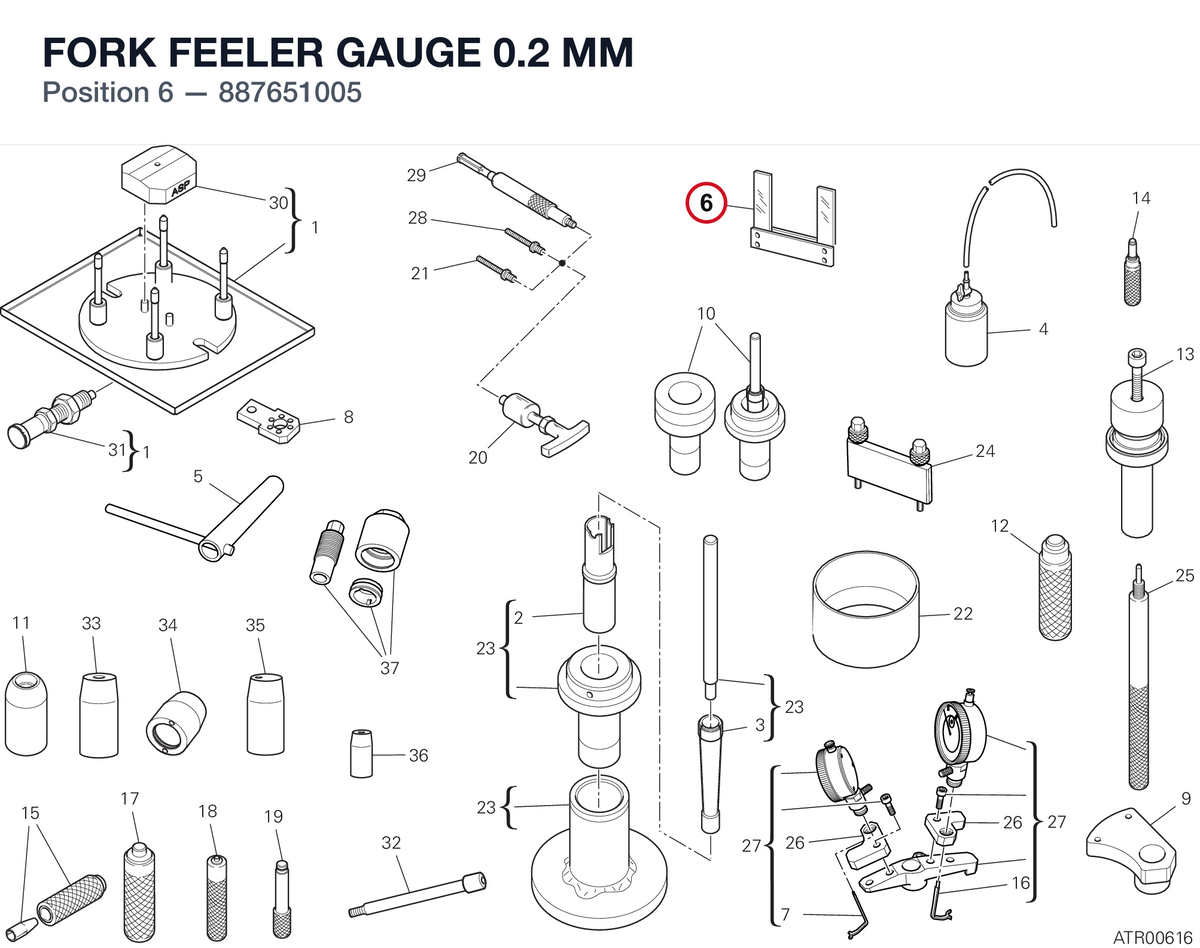 FORK FEELER GAUGE 0.2 MM 887651005 diagram position