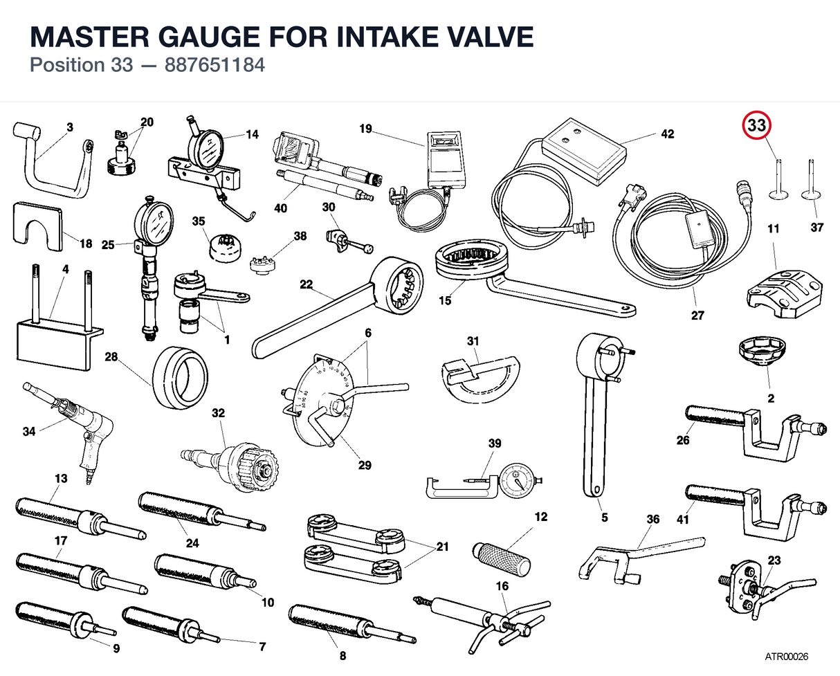 MASTER GAUGE FOR INTAKE VALVE
