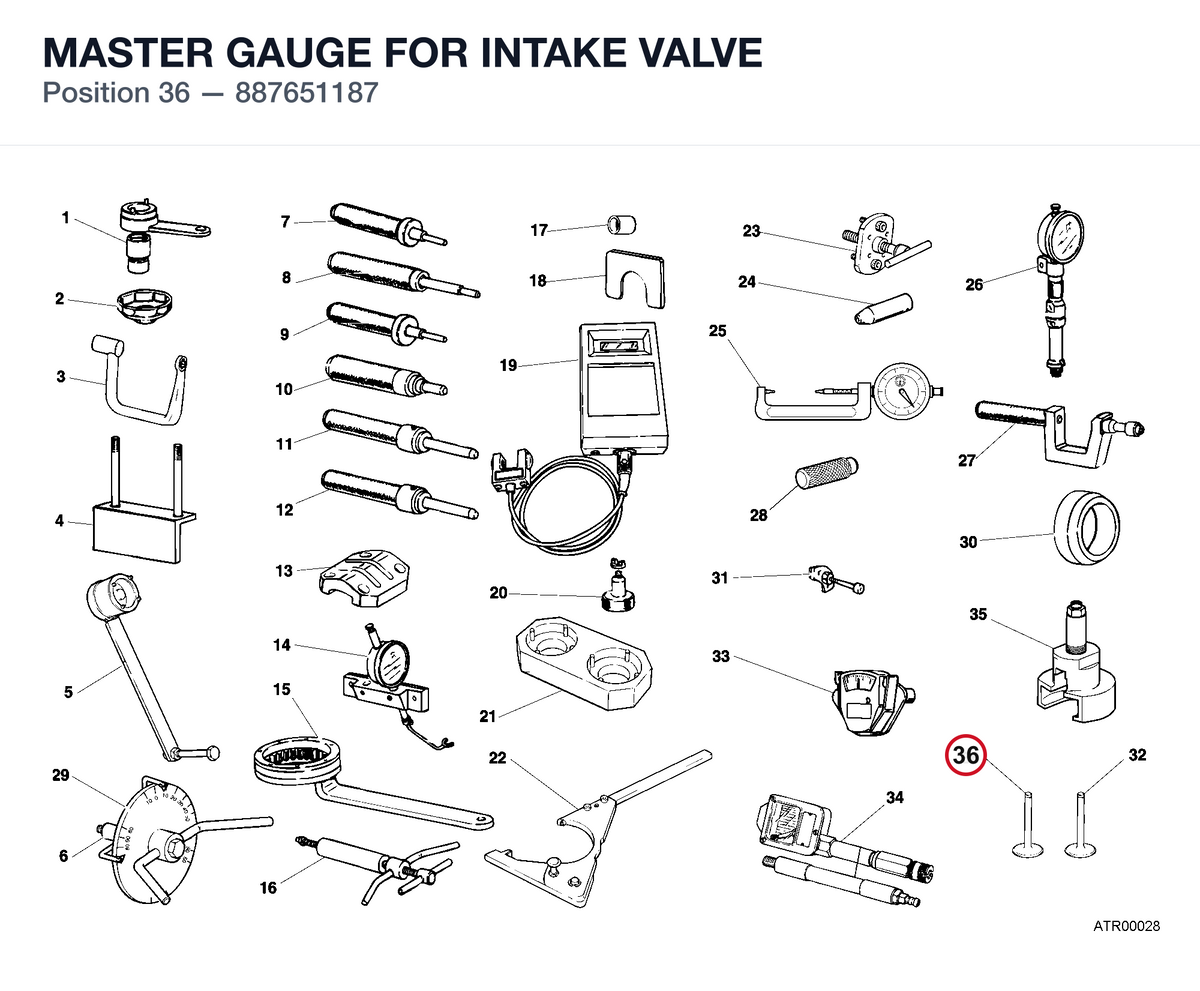 MASTER GAUGE FOR INTAKE VALVE