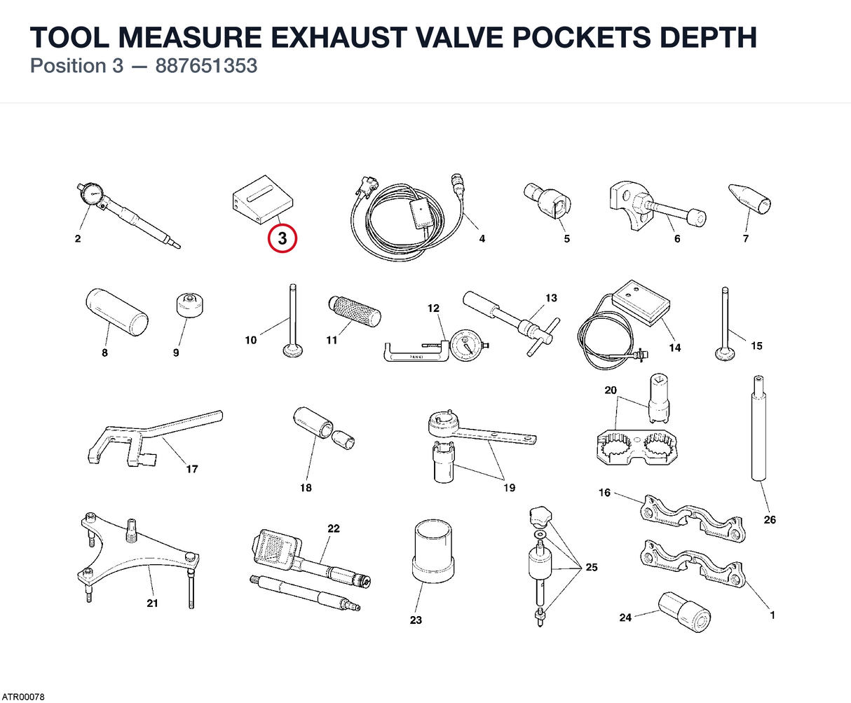 TOOL MEASURE EXHAUST VALVE POCKETS DEPTH