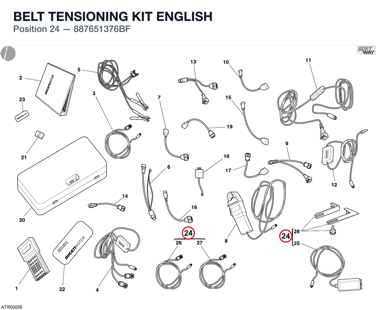 BELT TENSIONING KIT ENGLISH 887651376BF diagram position