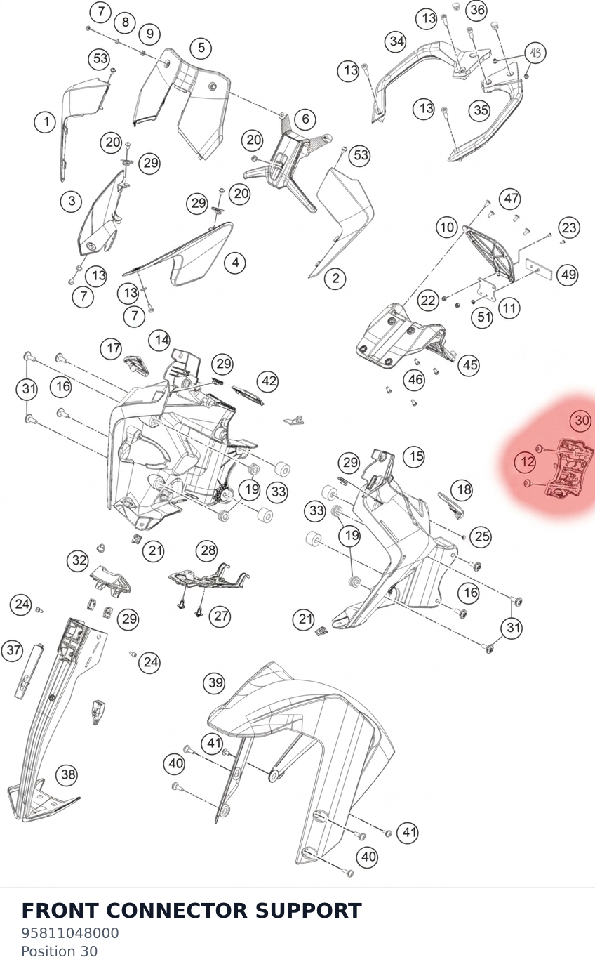 Diagram preview: FRONT CONNECTOR SUPPORT (95811048000)