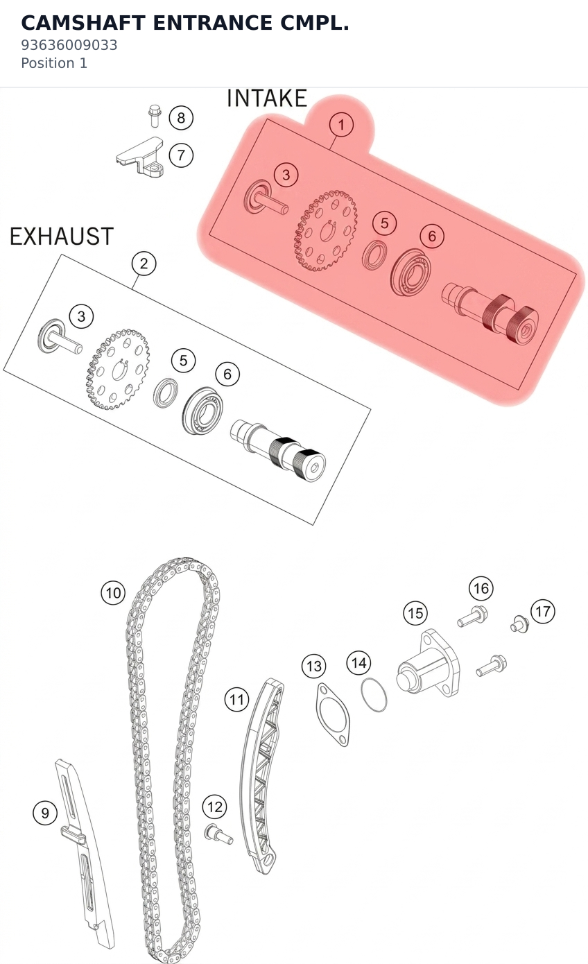 Diagram preview: CAMSHAFT ENTRANCE CMPL. (93636009033)