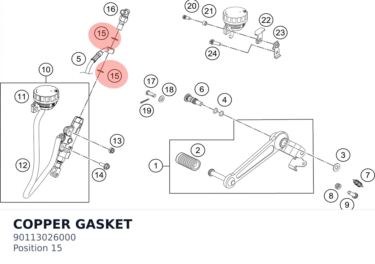 Diagram preview: COPPER GASKET (90113026000)