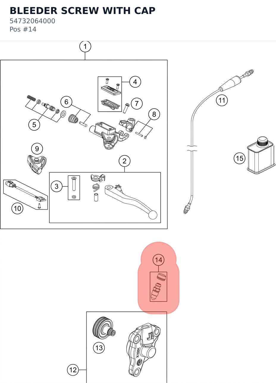Diagram preview: BLEEDER SCREW WITH CAP (54732064000)