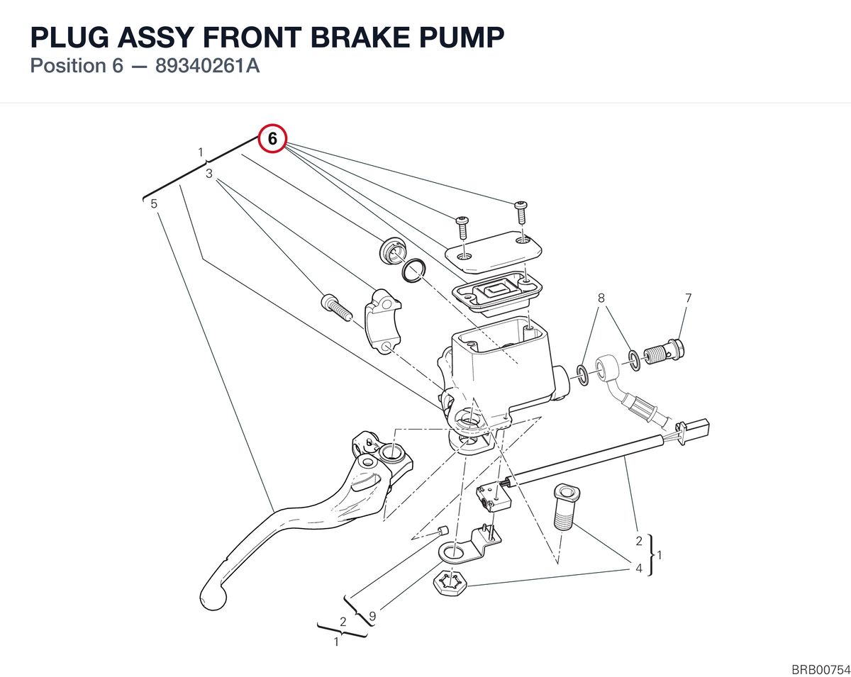 PLUG ASSY FRONT BRAKE PUMP 89340261A diagram position