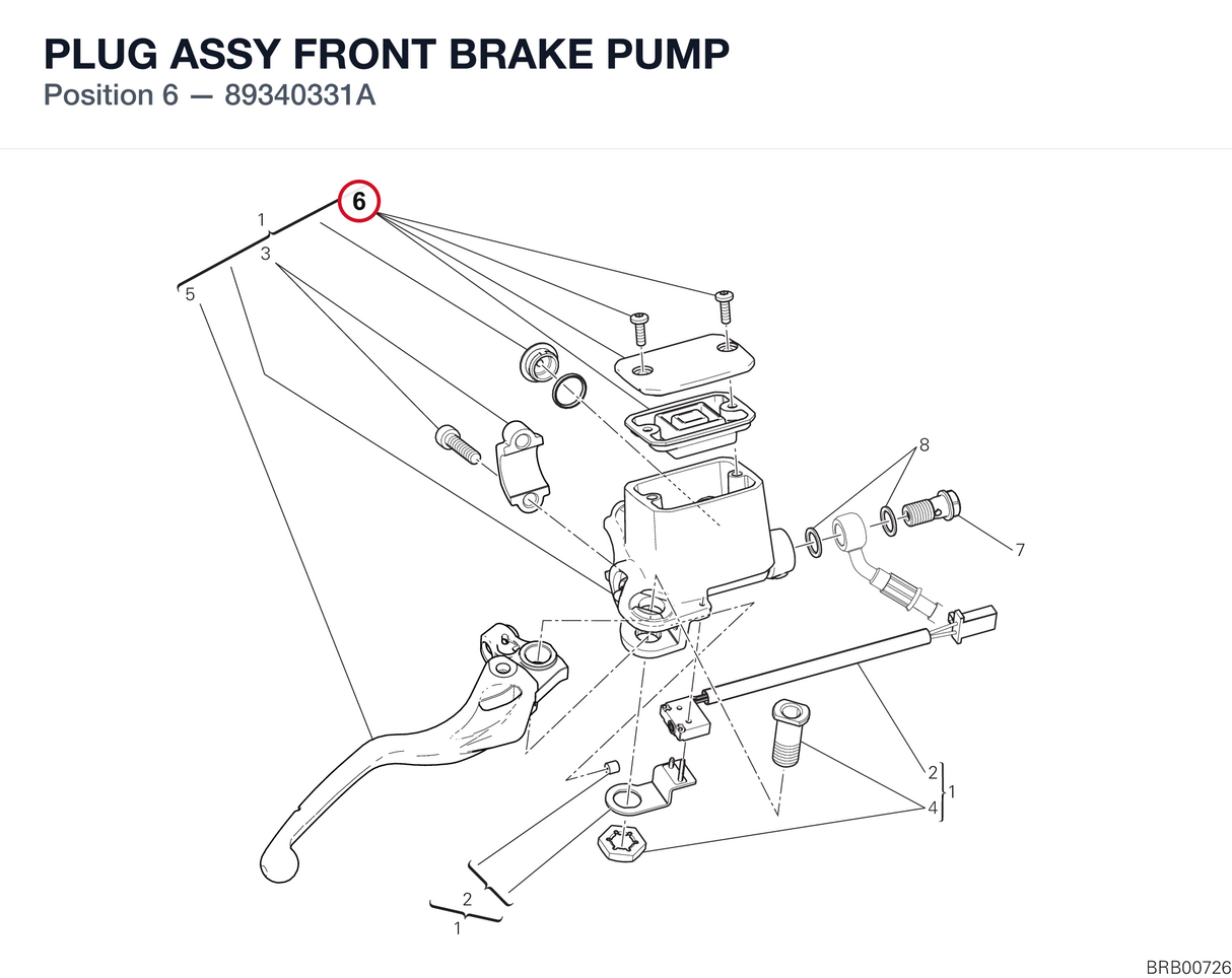 PLUG ASSY FRONT BRAKE PUMP 89340331A diagram position
