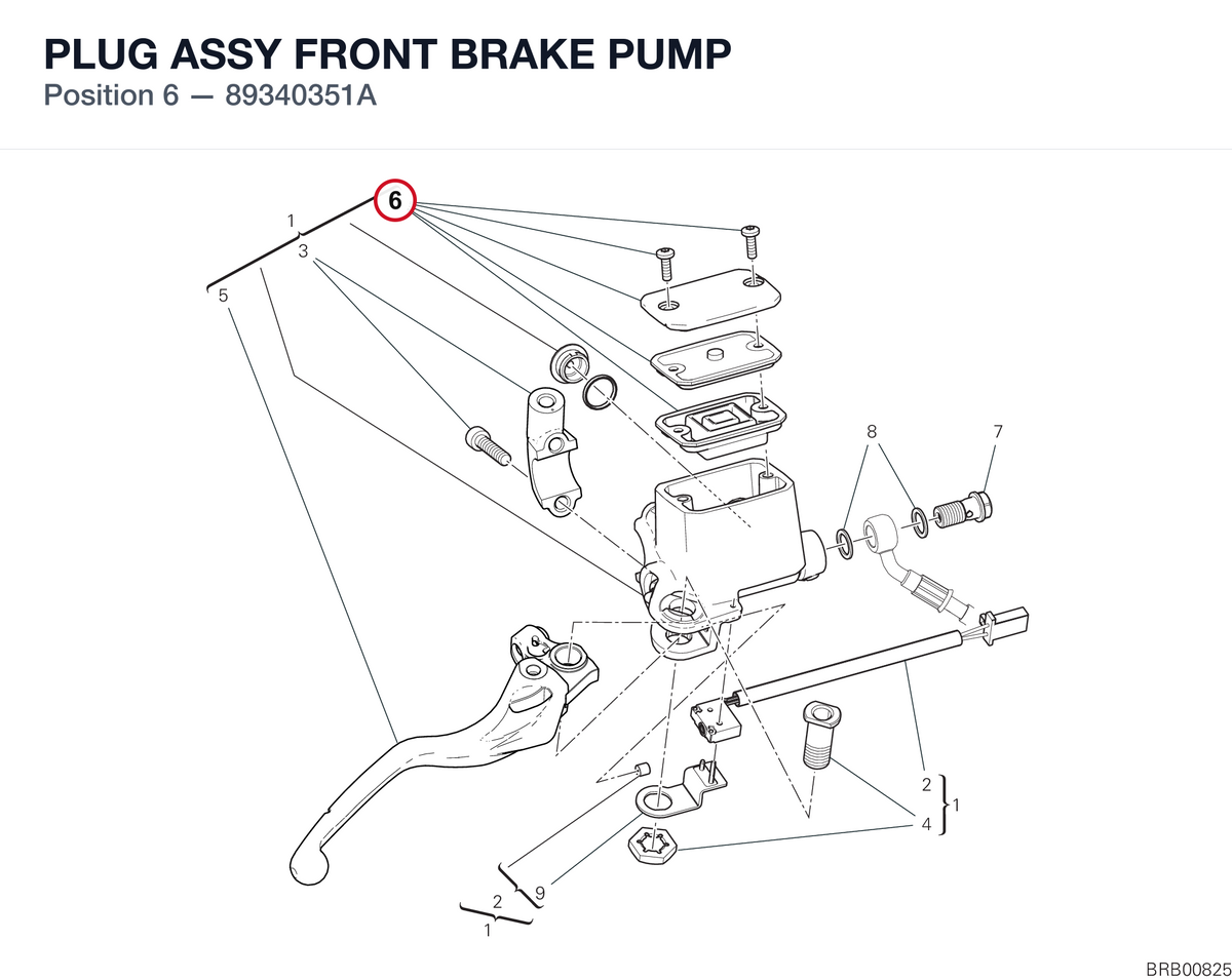 PLUG ASSY FRONT BRAKE PUMP 89340351A diagram position