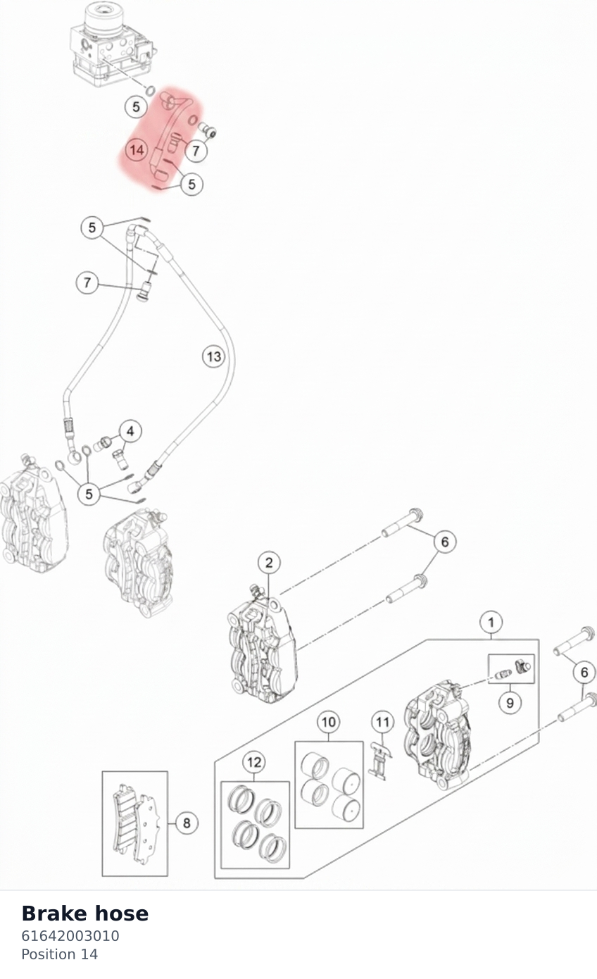 Diagram preview: Brake hose (61642003010)