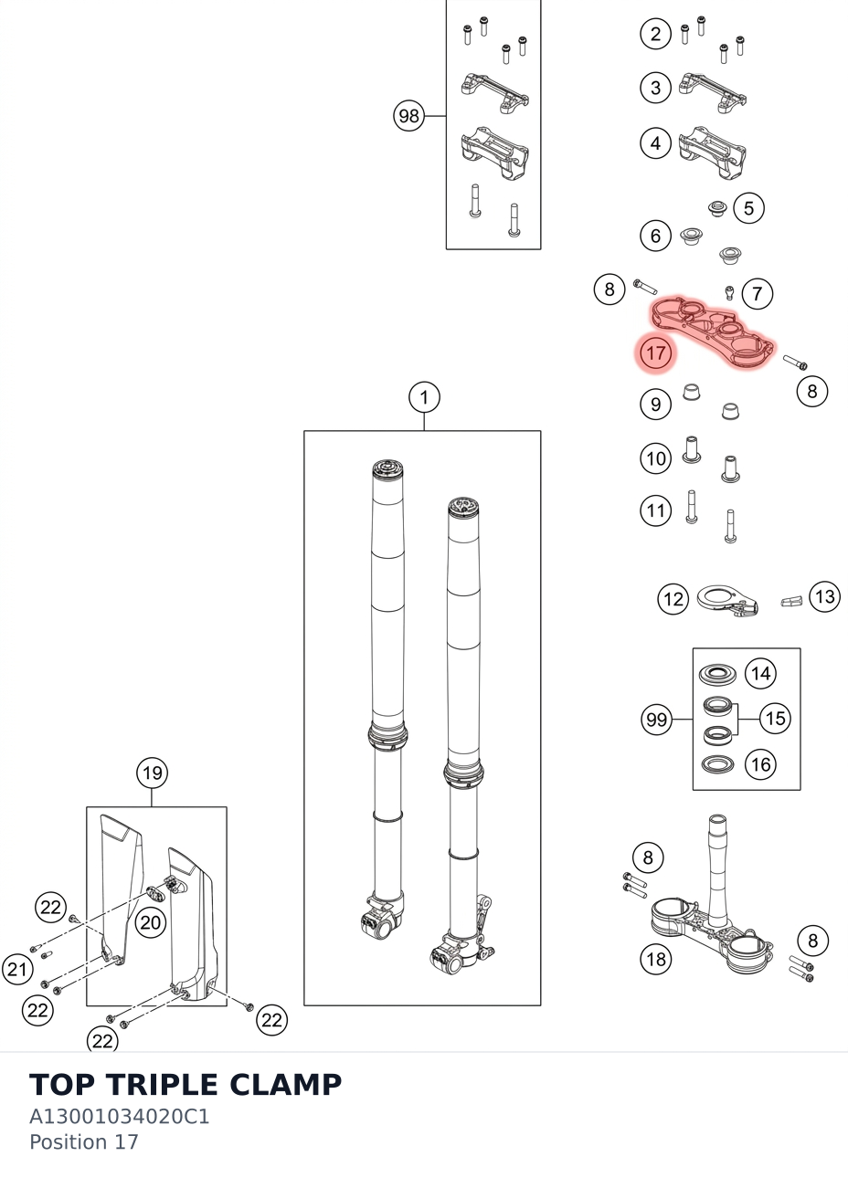 Diagram preview: TOP TRIPLE CLAMP (A13001034020C1)