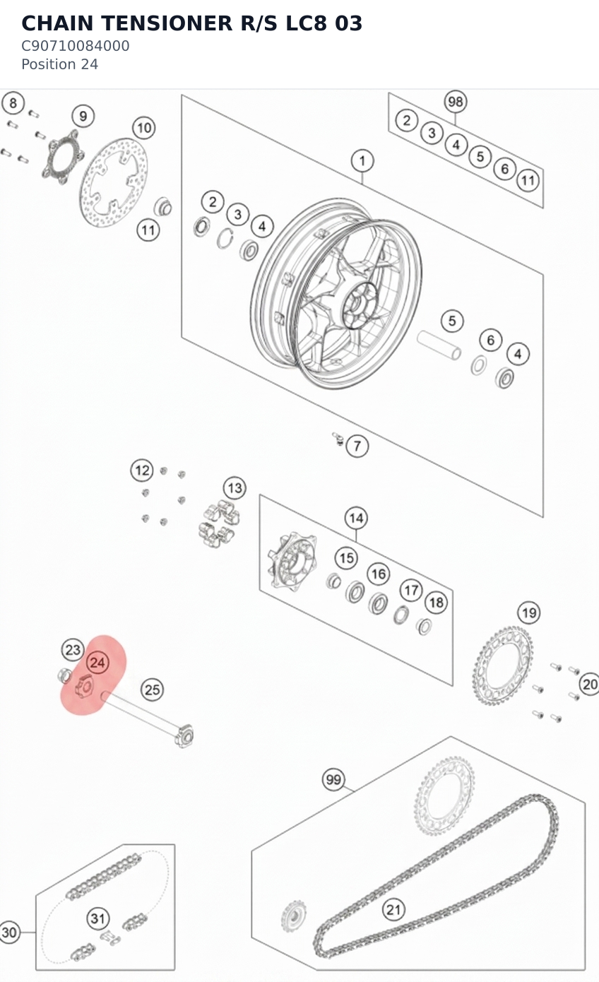 Diagram preview: CHAIN TENSIONER R/S LC8 03 (C90710084000)
