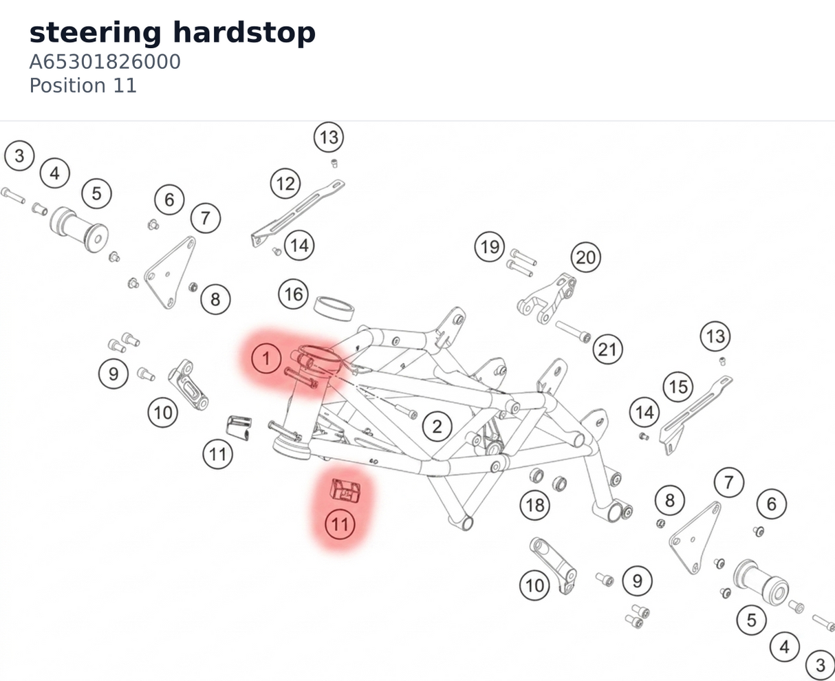Diagram preview: steering hardstop (A65301826000)