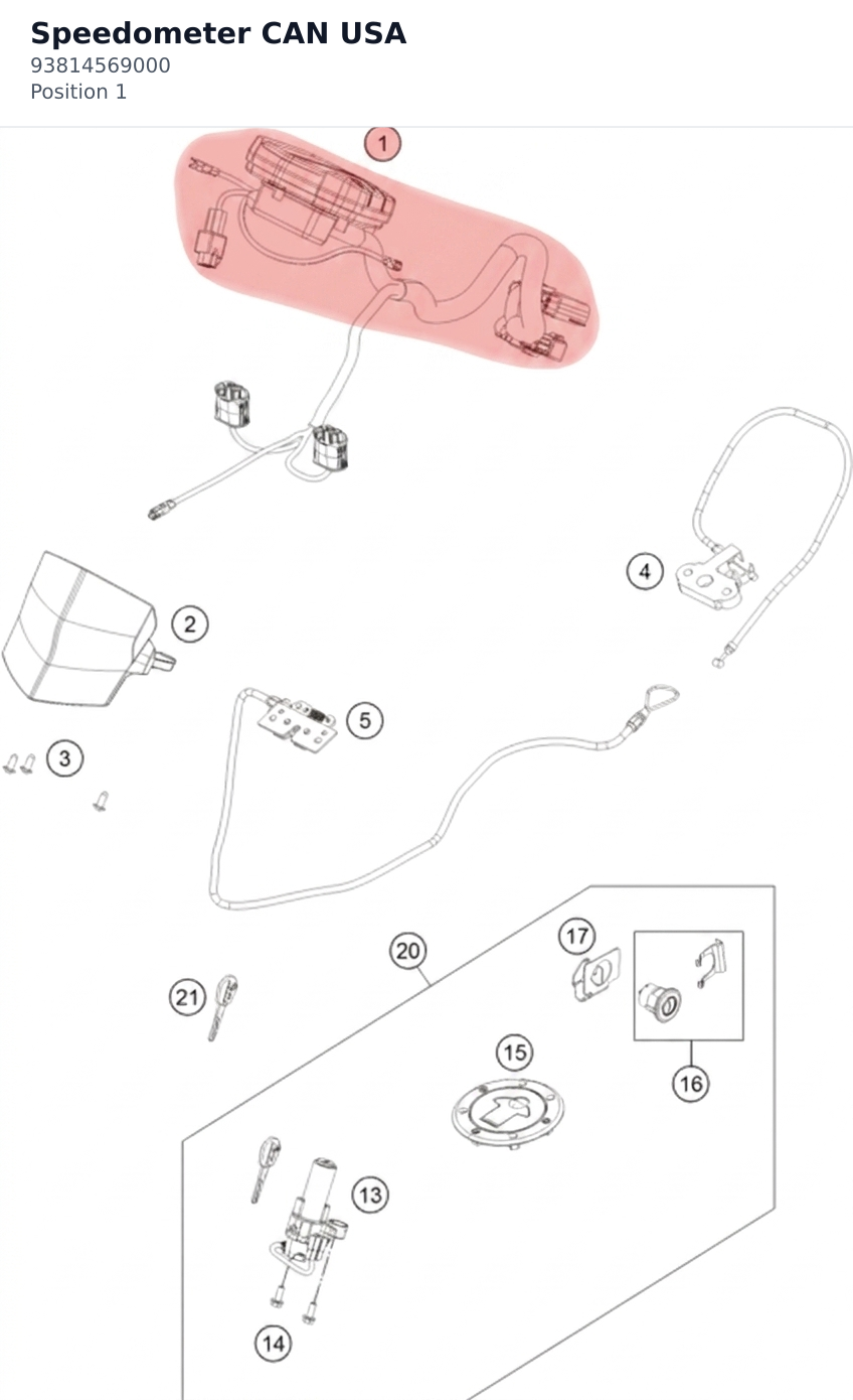 Diagram preview: Speedometer CAN USA (93814569000)