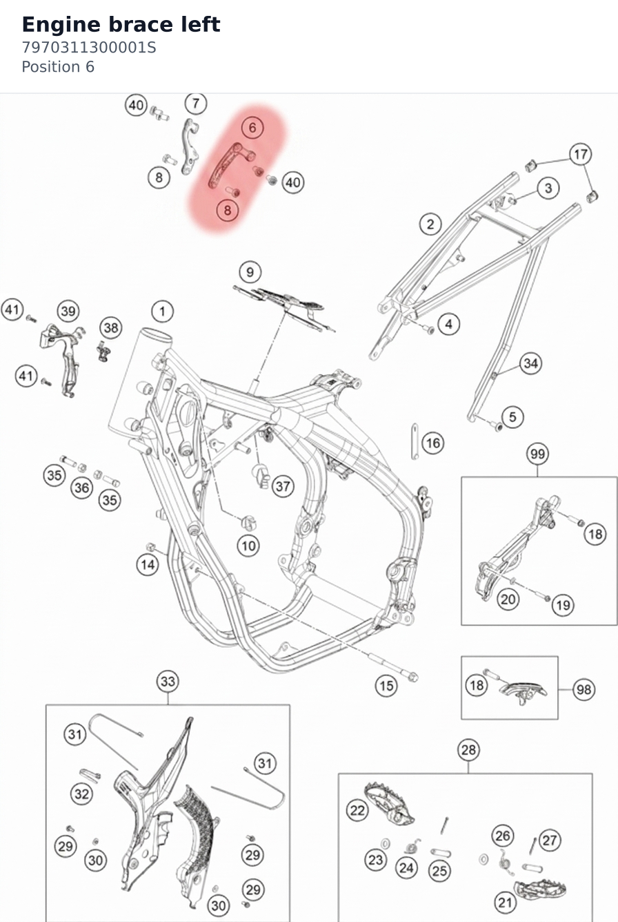Diagram preview: Engine brace left (7970311300001S)