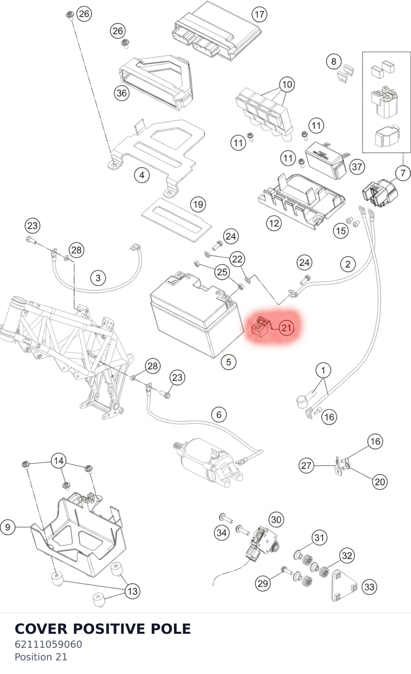 Diagram preview: COVER POSITIVE POLE (62111059060)